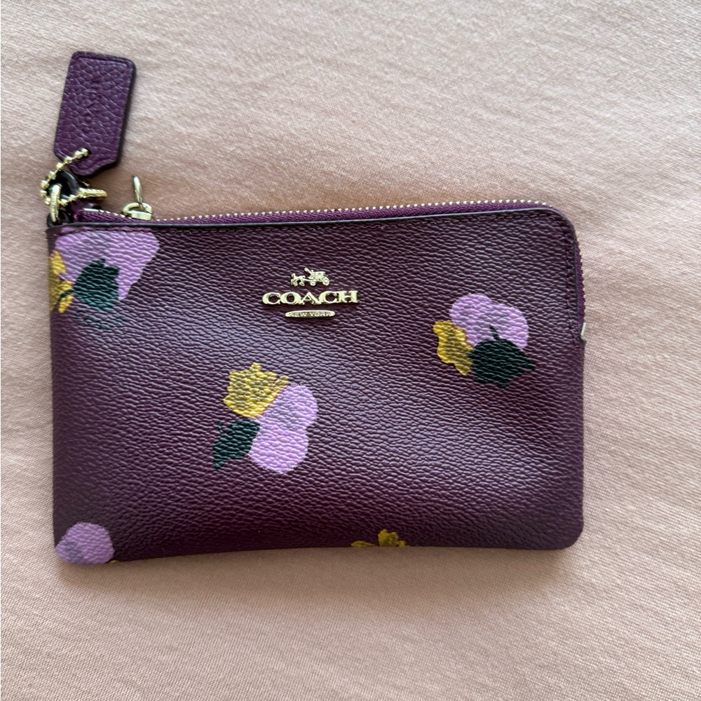 Coach Purple Floral Wristlet